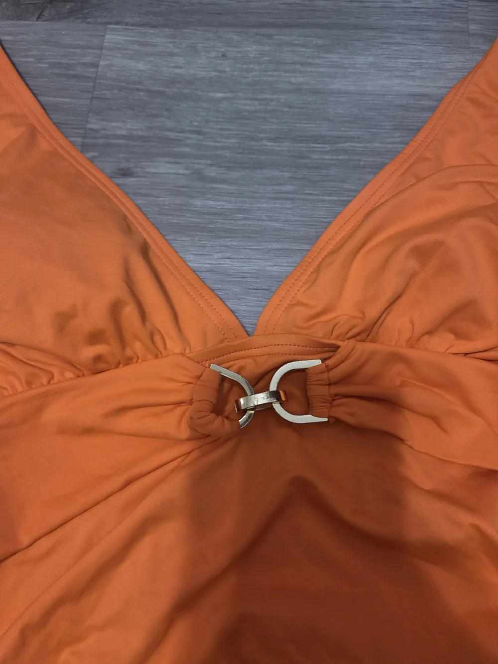 MICHAEL KORS Orange Halter One-Piece Swimsuit with Ring Detail - Kids
